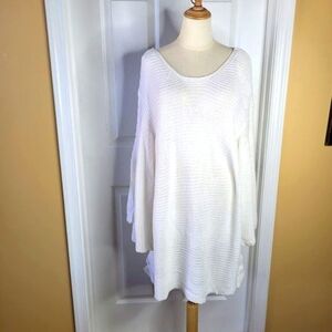 Ashley Stewart Women's White Bell Sleeve Sweater Sz 22/24